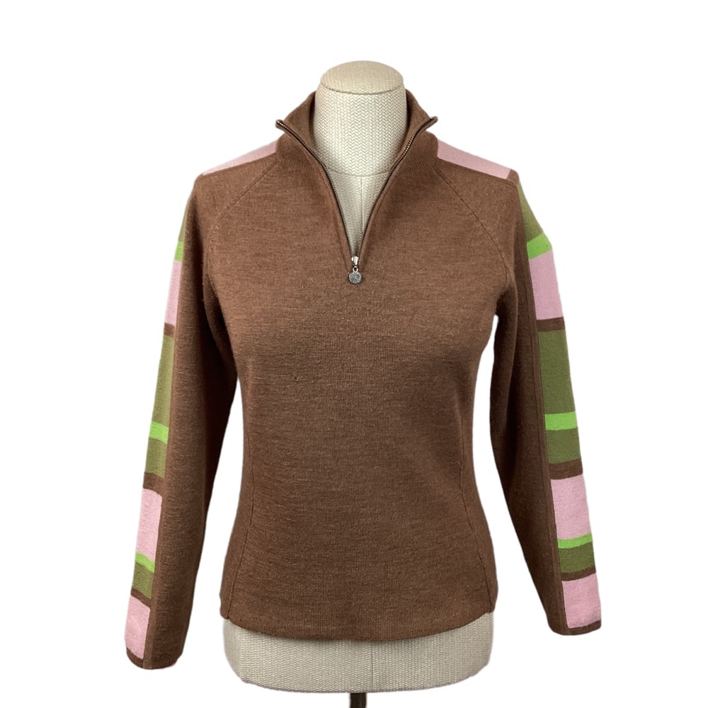 NEVE 1/4 Zip Wool Sweater Tan